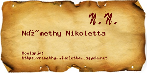 Némethy Nikoletta névjegykártya