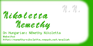 nikoletta nemethy business card